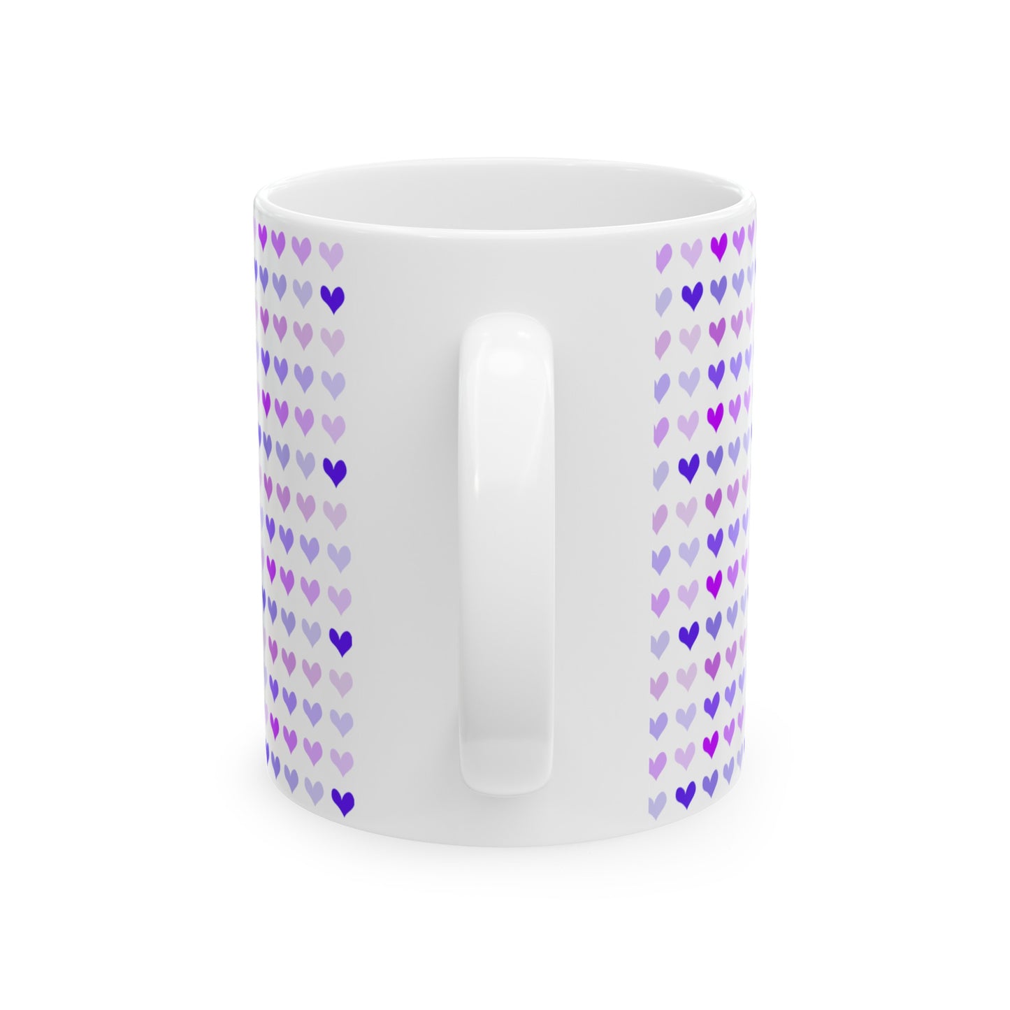 Purple Hearts Ceramic Mug, 11oz