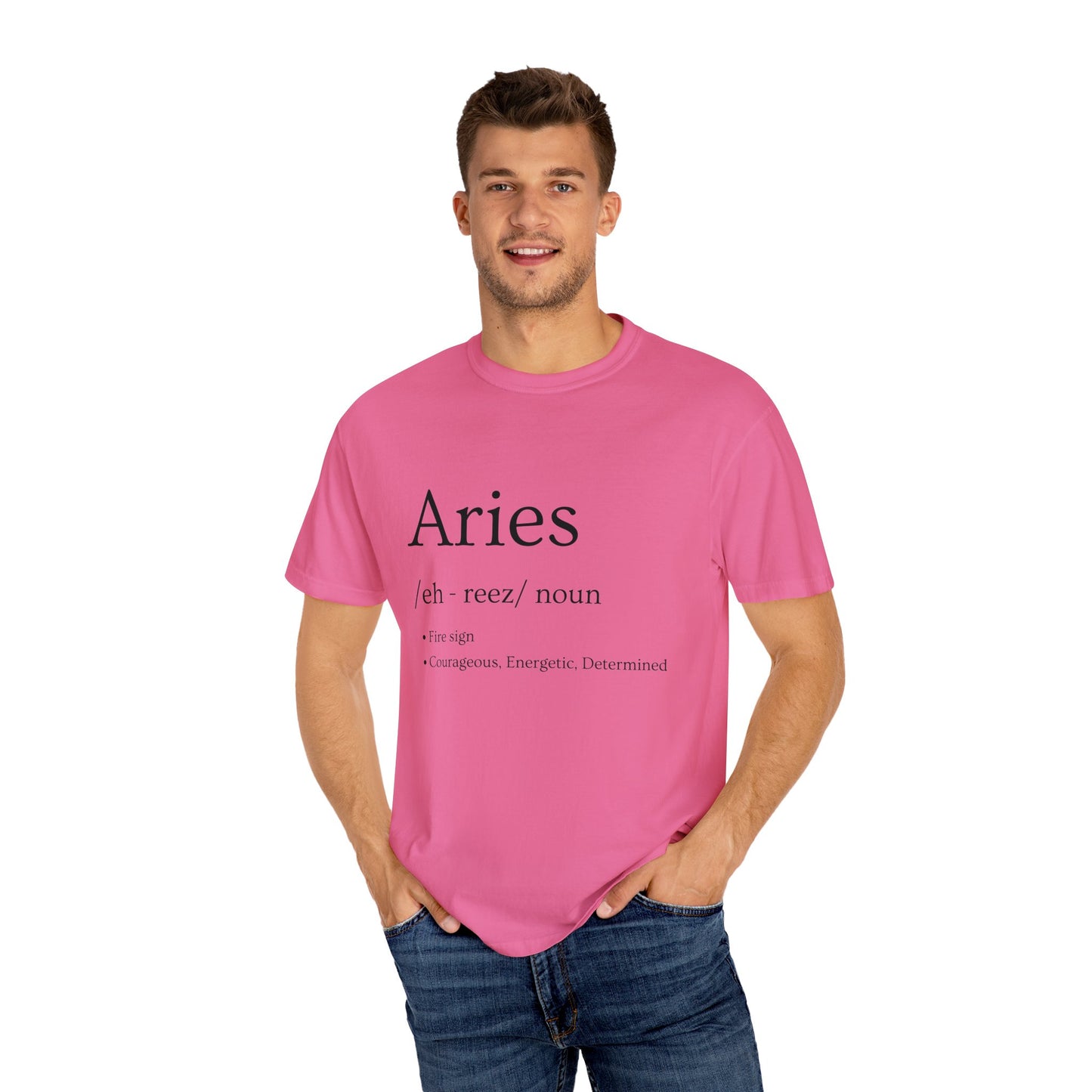 Aries Definition Design - Unisex Garment-Dyed T-shirt