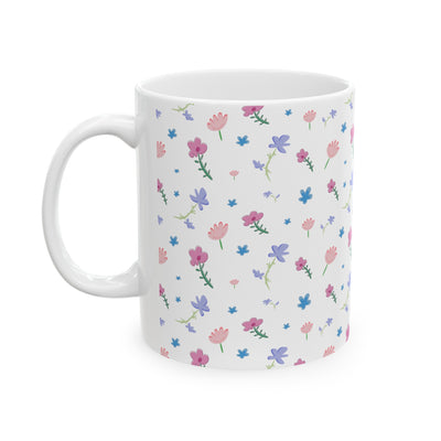 Cute Spring Wild Flowers Ceramic Mug, 11oz