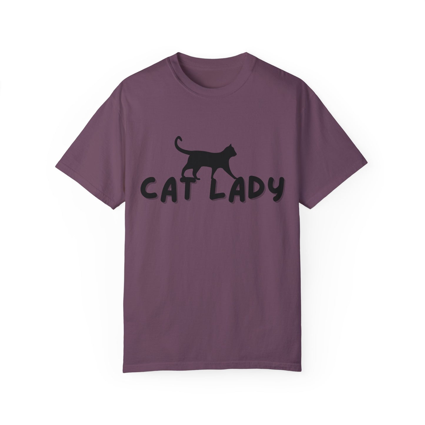 CAT LADY Word Design - Unisex Garment-Dyed T-shirt