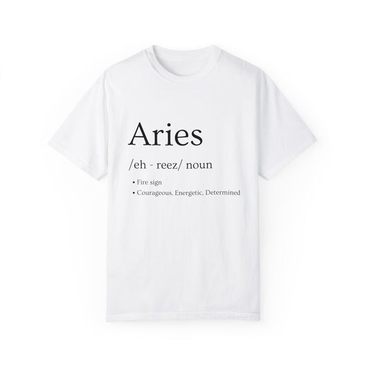 Aries Definition Design - Unisex Garment-Dyed T-shirt