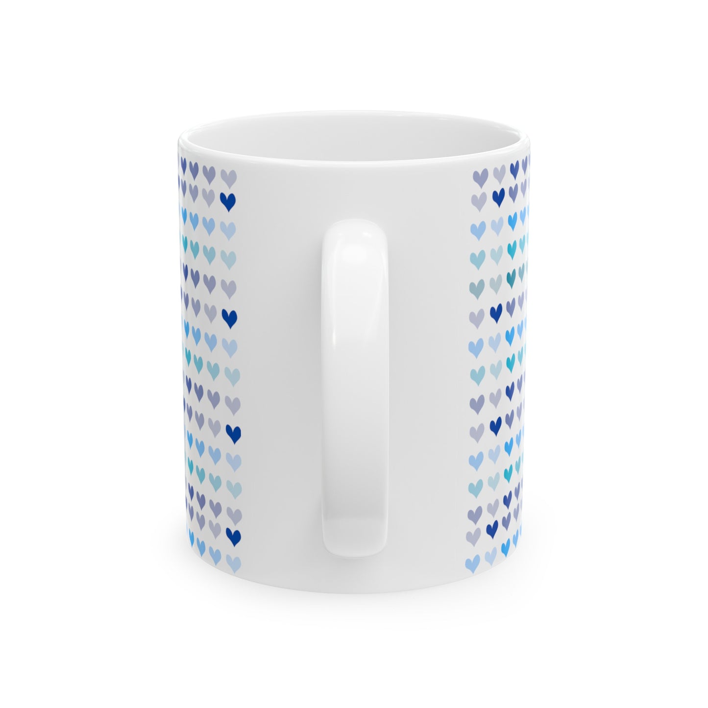 Blue Hearts Ceramic Mug, 11oz