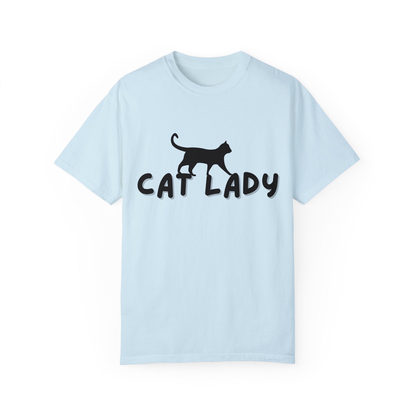 CAT LADY Word Design - Unisex Garment-Dyed T-shirt