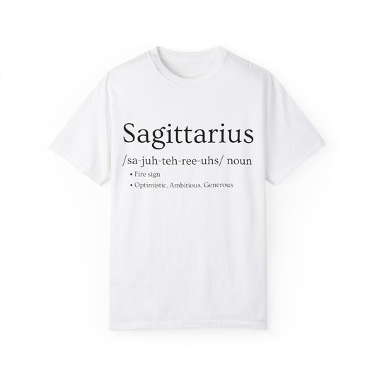 Sagittarius Definition Design - Unisex Garment-Dyed T-shirt