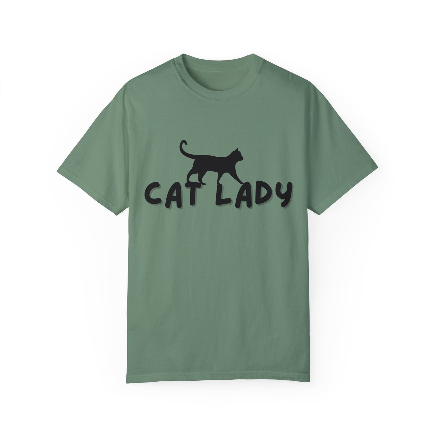 CAT LADY Word Design - Unisex Garment-Dyed T-shirt