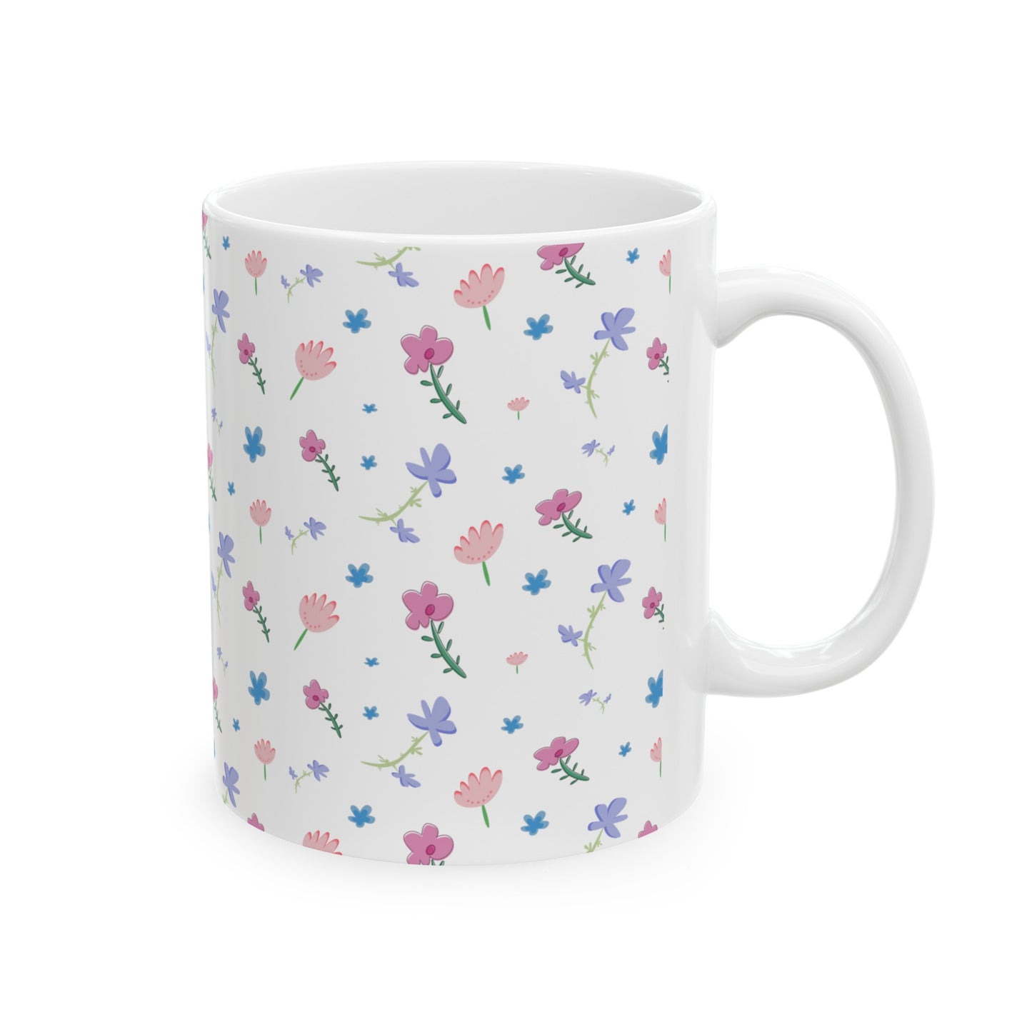 Cute Spring Wild Flowers Ceramic Mug, 11oz