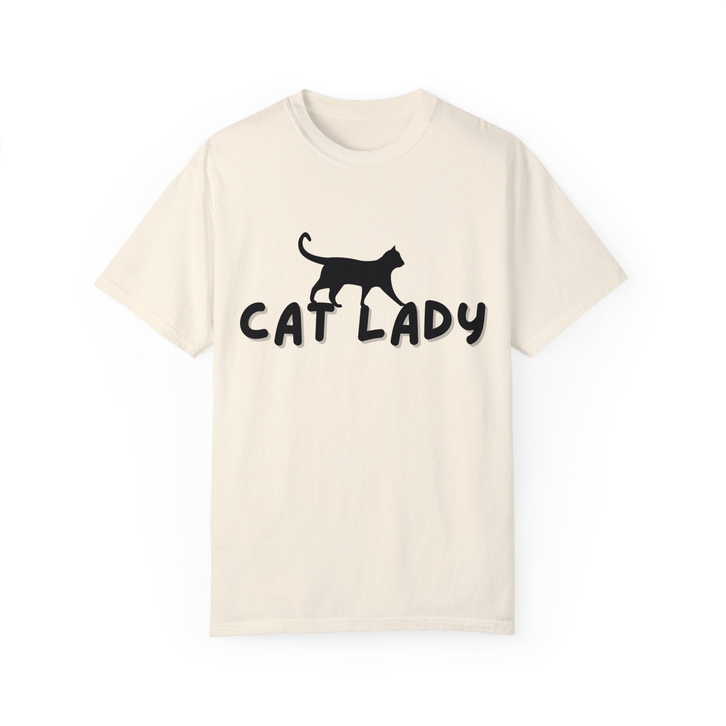 CAT LADY Word Design - Unisex Garment-Dyed T-shirt