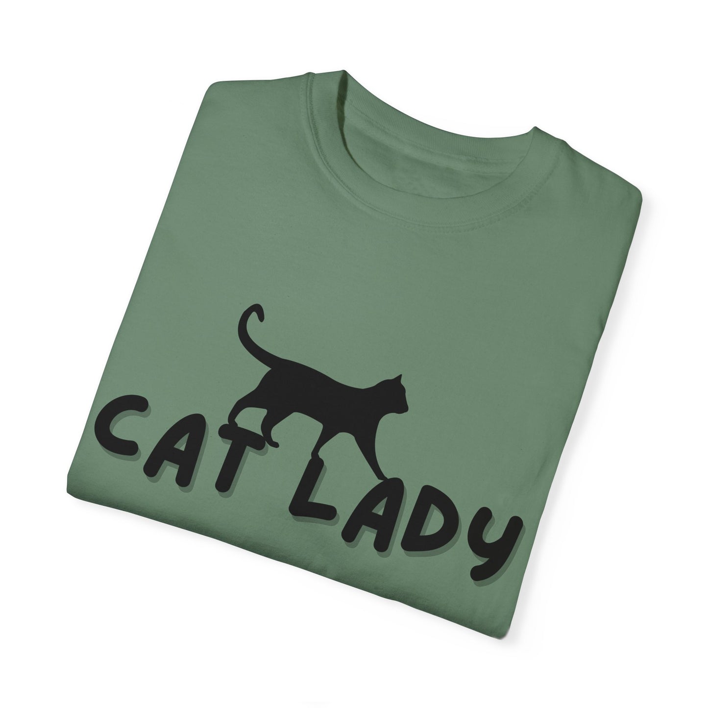 CAT LADY Word Design - Unisex Garment-Dyed T-shirt