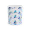 Blue Hearts Ceramic Mug, 11oz