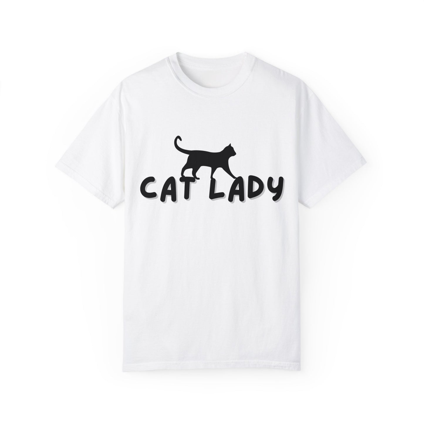 CAT LADY Word Design - Unisex Garment-Dyed T-shirt