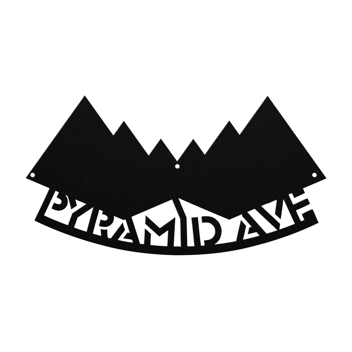Pyramid Ave Metal Pyramids Sign